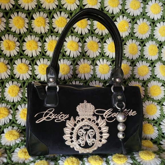 Juicy Couture Handbags - Juicy Couture Script Detail Velour Handbag